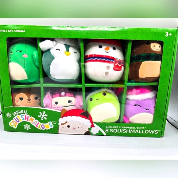 Squishmallow Winter Holiday 8 Pack 4 Inch Plush Ornament Set Collection - Picture 1 of 2